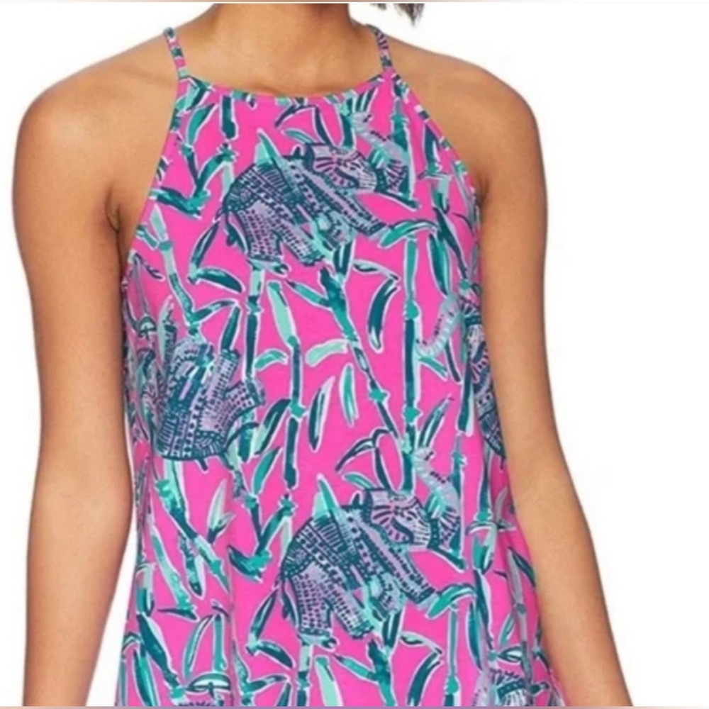 Lilly Pulitzer pink elephant print sleeveless top women's‎ sz XS